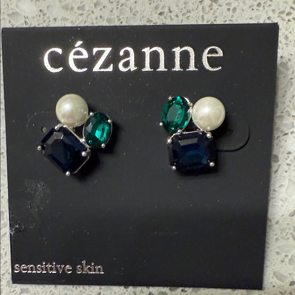 Cezanne Green and Blue Earrings for Sensitive Skin